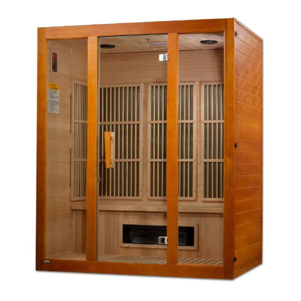 GoldenDesign MX-J306-02S Maxxus "Alpine" Dual Tech 3 person Low EMF FAR Infrared Sauna Canadian Hemlock