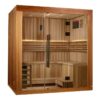Golden Designs 2025 Updated "Copenhagen Edition" 3 Person Traditional Sauna - Canadian Red Cedar Interior and Pacific Premium Clear Cedar Exterior