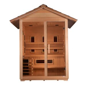 GoldenDesign GDI-8123-01 "Carinthia" 3 Person Hybrid Outdoor Sauna - Canadian Hemlock