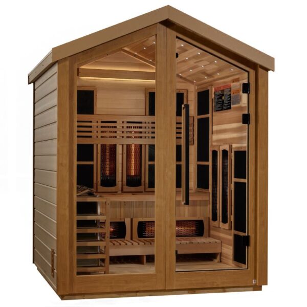 GoldenDesign GDI-8523-01 Loviisa 3 Person Hybrid Outdoor Sauna-Canadian Red Cedar Interior