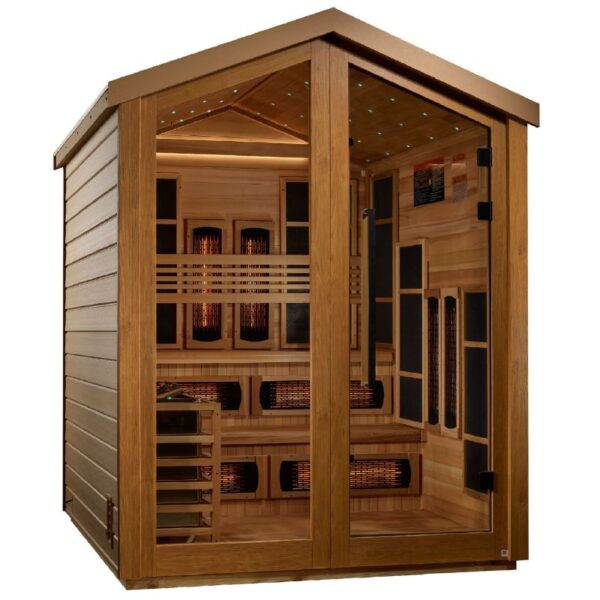 GoldenDesign GDI-8526-01 Kaskinen 6 Person Hybrid Outdoor Sauna-Canadian Red Cedar Interior