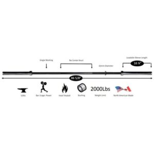 York (#32120) 7' Black Oxide Olympic Bar