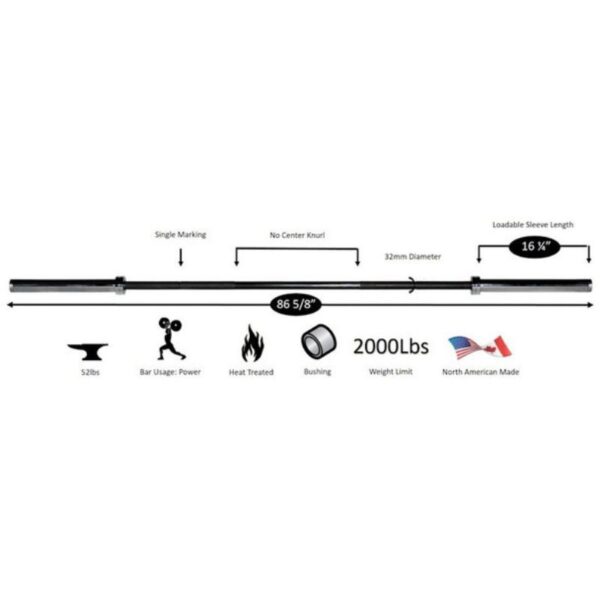 York (#32120) 7' Black Oxide Olympic Bar