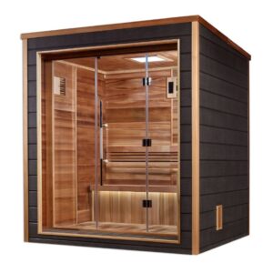 Golden Designs Drammen 3 Person Outdoor-Indoor Traditional Sauna (GDI-8203-01) - Canadian Red Cedar Interior