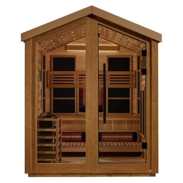 GoldenDesign GDI-8523-01 Loviisa 3 Person Hybrid Outdoor Sauna-Canadian Red Cedar Interior
