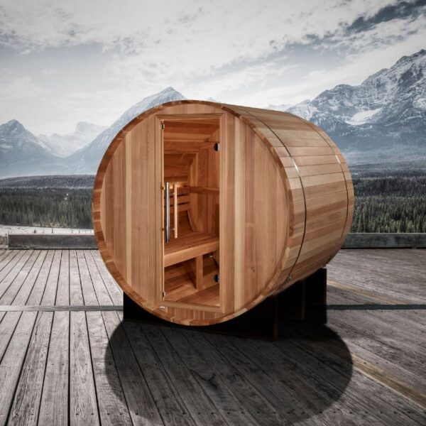 "St. Moritz" 2 Person Barrel Traditional Sauna - Pacific Cedar