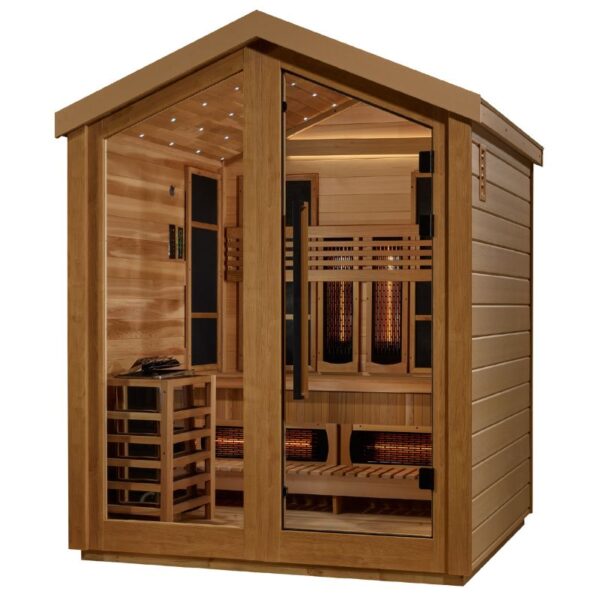 GoldenDesign GDI-8523-01 Loviisa 3 Person Hybrid Outdoor Sauna-Canadian Red Cedar Interior