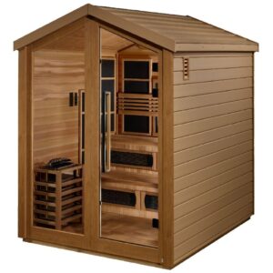 GoldenDesign GDI-8526-01 Kaskinen 6 Person Hybrid Outdoor Sauna-Canadian Red Cedar Interior