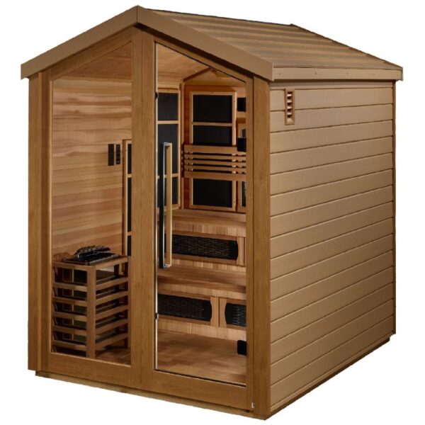 GoldenDesign GDI-8526-01 Kaskinen 6 Person Hybrid Outdoor Sauna-Canadian Red Cedar Interior