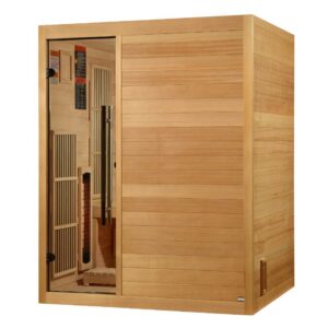 Golden Designs 2025 Soria GDI-8330-01 3 Per Hybrid Sauna (Indoor). Full Spectrum and Harvia Traditional Stove