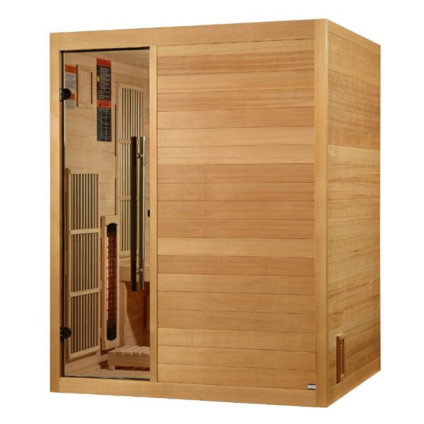 Golden Designs 2025 Soria GDI-8330-01 3 Per Hybrid Sauna (Indoor). Full Spectrum and Harvia Traditional Stove