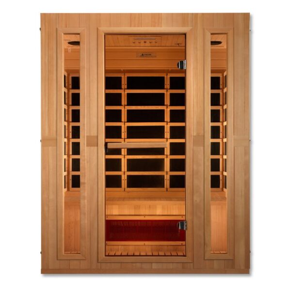 GoldenDesign MX-LS3-01 Maxxus "Trinity" Dual Tech 3 person Low EMF FAR Infrared Sauna Canadian Hemlock