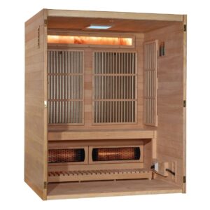 Golden Designs 2025 Soria GDI-8330-01 3 Per Hybrid Sauna (Indoor). Full Spectrum and Harvia Traditional Stove