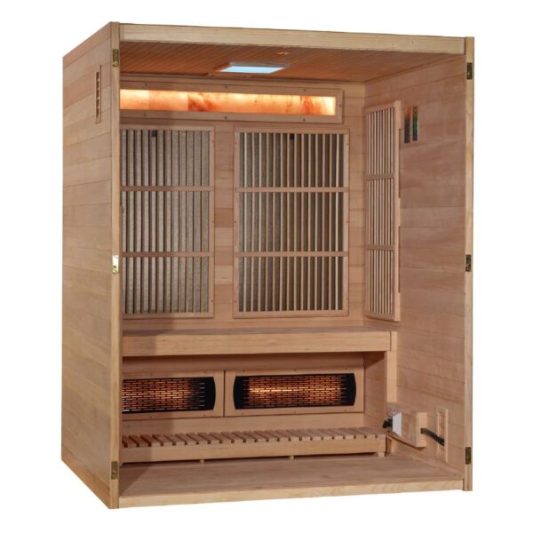 Golden Designs 2025 Soria GDI-8330-01 3 Per Hybrid Sauna (Indoor). Full Spectrum and Harvia Traditional Stove