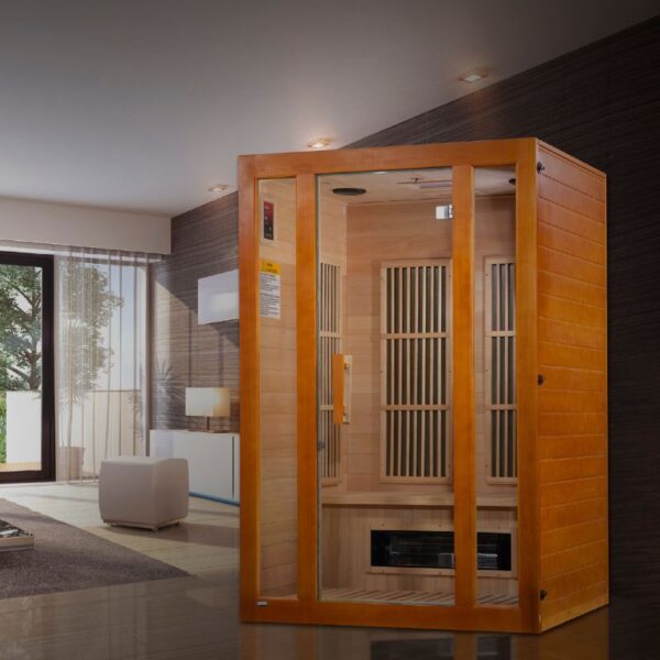 GoldenDesign MX-J206-02S Maxxus "Aspen" Dual Tech 2 person Low EMF FAR Infrared Sauna Canadian Hemlock