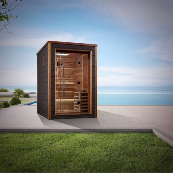 Narvik 2 Person Outdoor-Indoor Traditional Sauna (GDI-8202-01) - Canadian Red Cedar Interior
