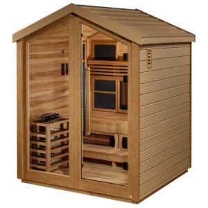 GoldenDesign GDI-8523-01 Loviisa 3 Person Hybrid Outdoor Sauna-Canadian Red Cedar Interior