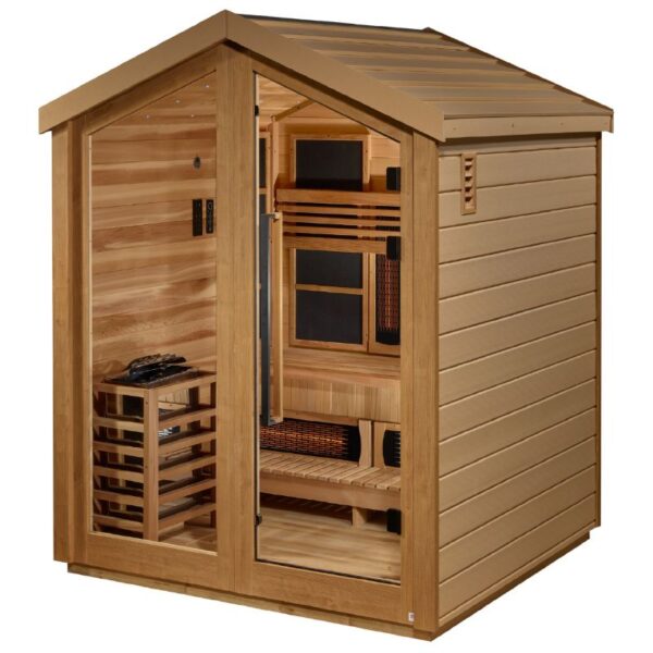 GoldenDesign GDI-8523-01 Loviisa 3 Person Hybrid Outdoor Sauna-Canadian Red Cedar Interior