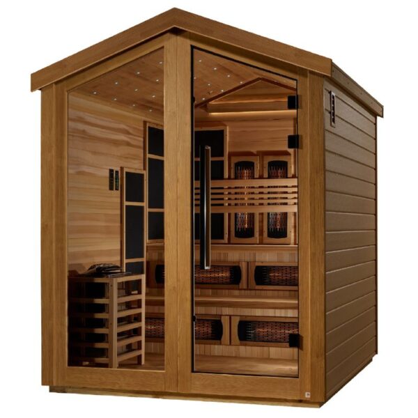 GoldenDesign GDI-8526-01 Kaskinen 6 Person Hybrid Outdoor Sauna-Canadian Red Cedar Interior