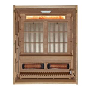 Golden Designs 2025 Soria GDI-8330-01 3 Per Hybrid Sauna (Indoor). Full Spectrum and Harvia Traditional Stove