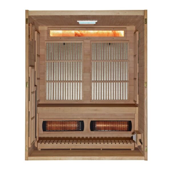 Golden Designs 2025 Soria GDI-8330-01 3 Per Hybrid Sauna (Indoor). Full Spectrum and Harvia Traditional Stove