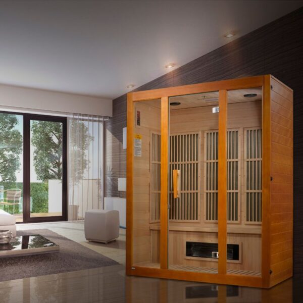 GoldenDesign MX-J306-02S Maxxus "Alpine" Dual Tech 3 person Low EMF FAR Infrared Sauna Canadian Hemlock