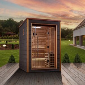 Narvik 2 Person Outdoor-Indoor Traditional Sauna (GDI-8202-01) - Canadian Red Cedar Interior