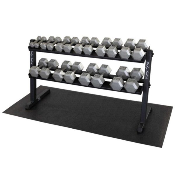Body-Solid (5-50 lb) Hex Dumbbells w/ Rack