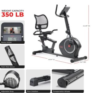 Sunny Smart Magnetic Heavy Duty Recumbent Bike