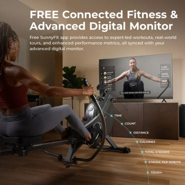 Sunny Premium Smart Full Motion Magnetic Rowing Machine