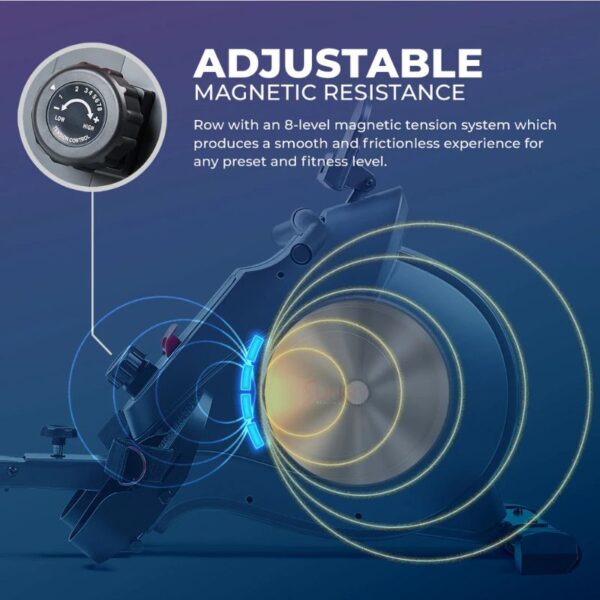 Sunny Smart Extra Long Slide Rail Magnetic Rowing Machine